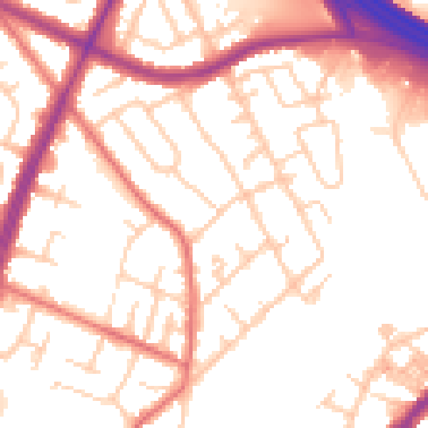 Daytime road noise heatmap for M40 3RH