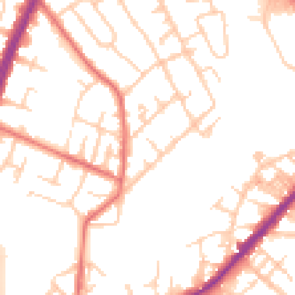 Daytime road noise heatmap for M40 3SB