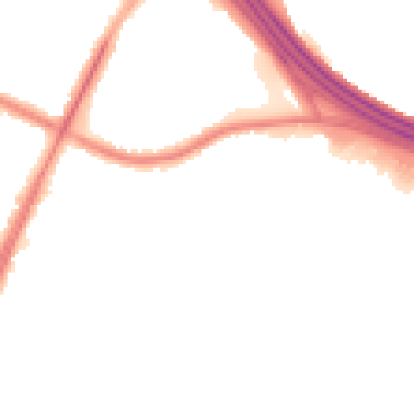 Night-time road noise heatmap for M40 3SW