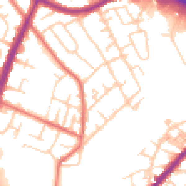 Daytime road noise heatmap for M40 3TD