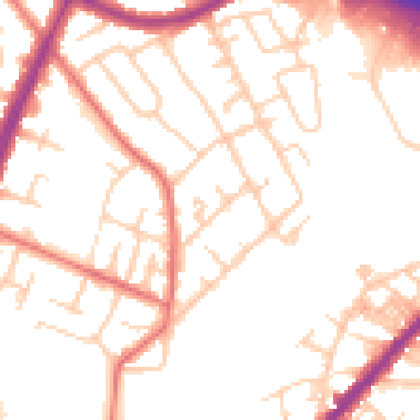 Daytime road noise heatmap for M40 3TE