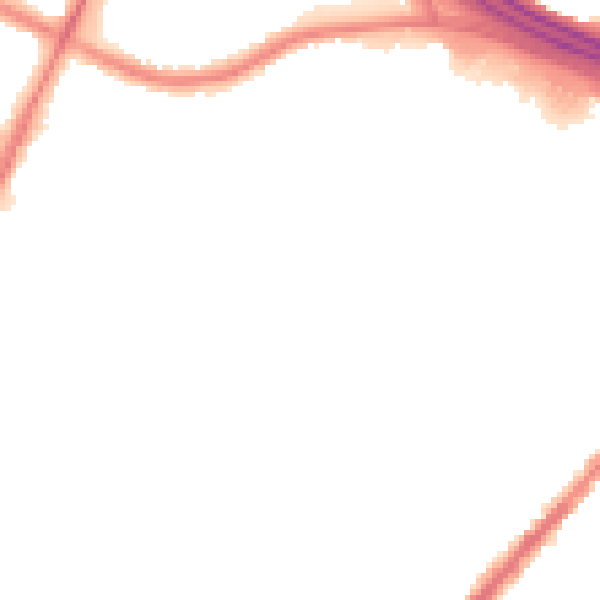 Night-time road noise heatmap for M40 3TH