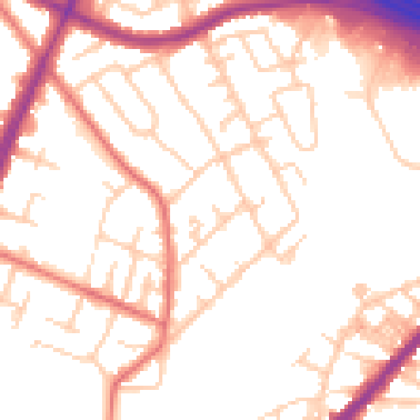 Daytime road noise heatmap for M40 3TJ