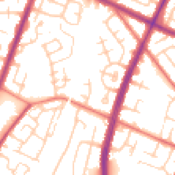 Daytime road noise heatmap for M40 3WF