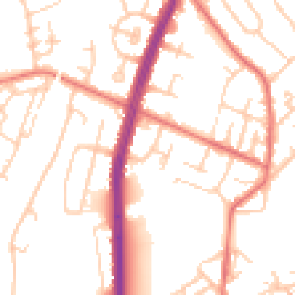 Daytime road noise heatmap for M40 3WL