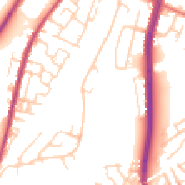 Daytime road noise heatmap for M40 3WX
