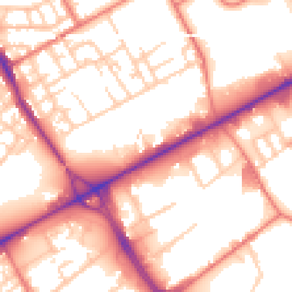 Daytime road noise heatmap for M40 5AE