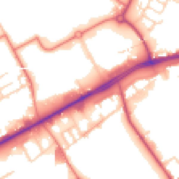 Daytime road noise heatmap for M40 5AU