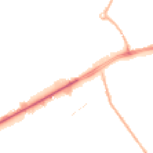 Night-time road noise heatmap for M40 5AU