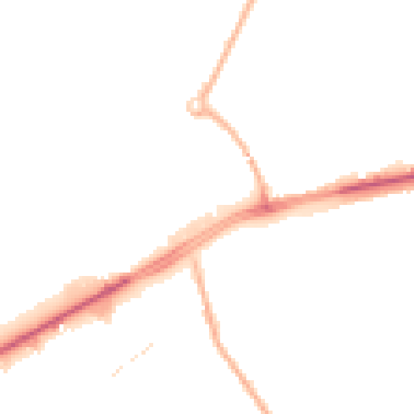 Night-time road noise heatmap for M40 5BJ