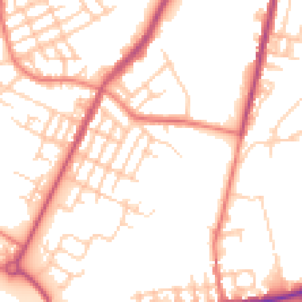 Daytime road noise heatmap for M40 5FB