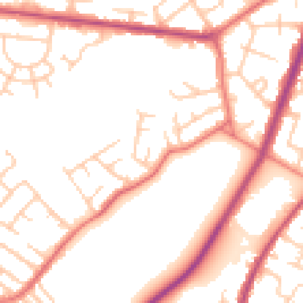 Daytime road noise heatmap for M40 5GA