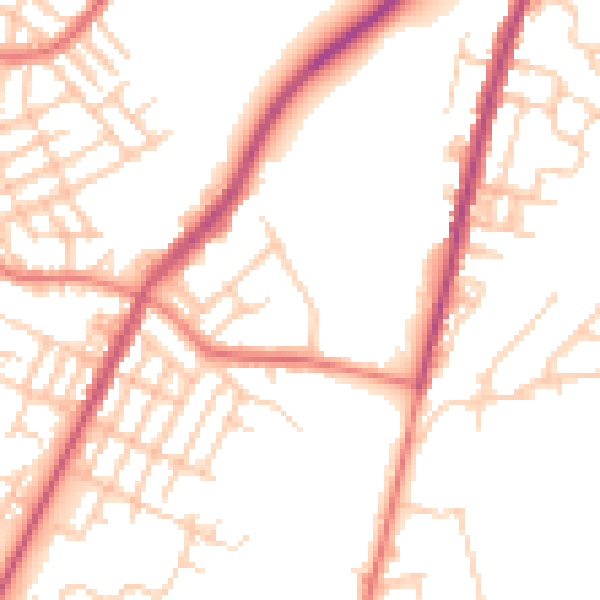 Daytime road noise heatmap for M40 5HF