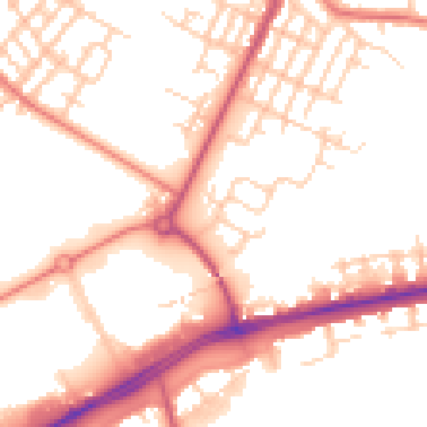Daytime road noise heatmap for M40 5LA