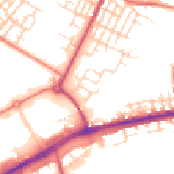 Daytime road noise heatmap for M40 5LD
