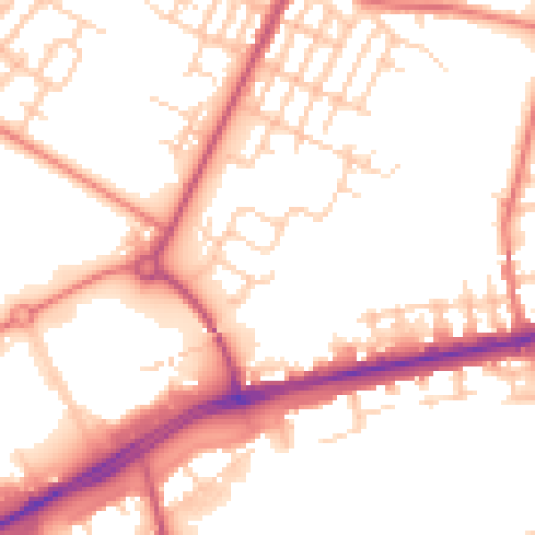 Daytime road noise heatmap for M40 5LE