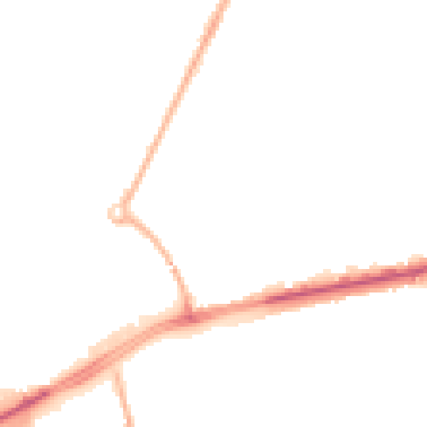 Night-time road noise heatmap for M40 5LE