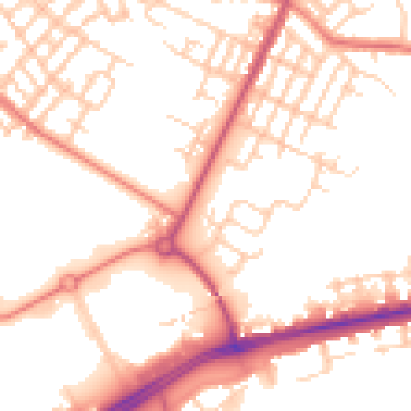 Daytime road noise heatmap for M40 5LS