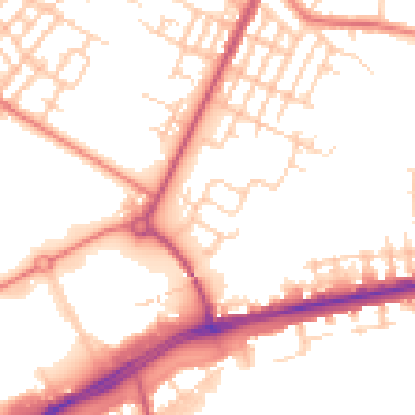 Daytime road noise heatmap for M40 5LT