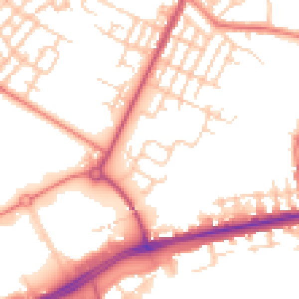 Daytime road noise heatmap for M40 5NE