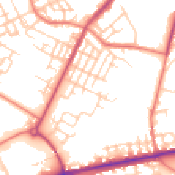 Daytime road noise heatmap for M40 5NN
