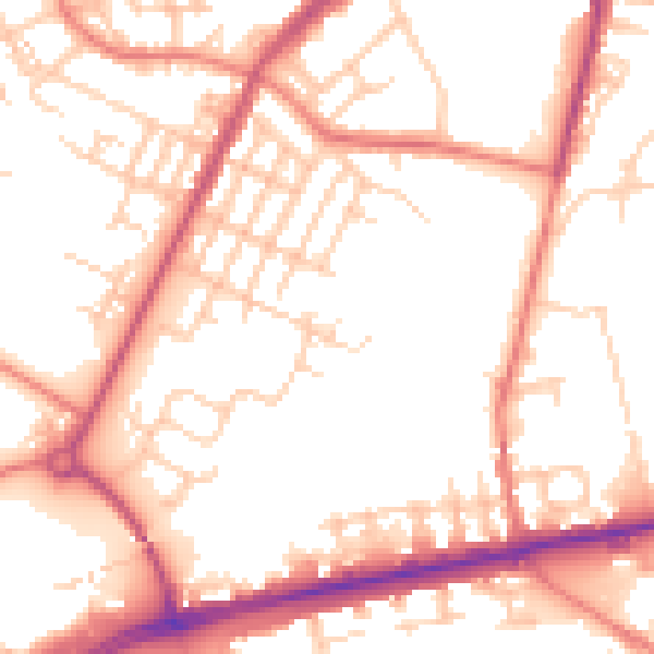 Daytime road noise heatmap for M40 5NP