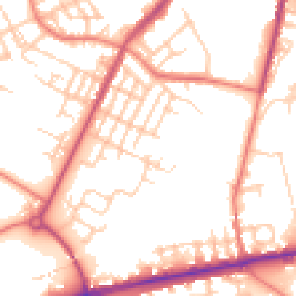 Daytime road noise heatmap for M40 5NQ