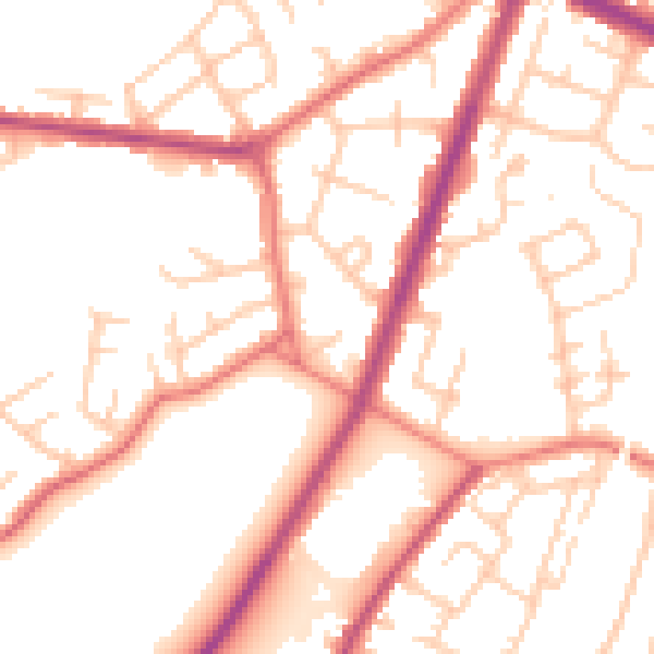 Daytime road noise heatmap for M40 5QR
