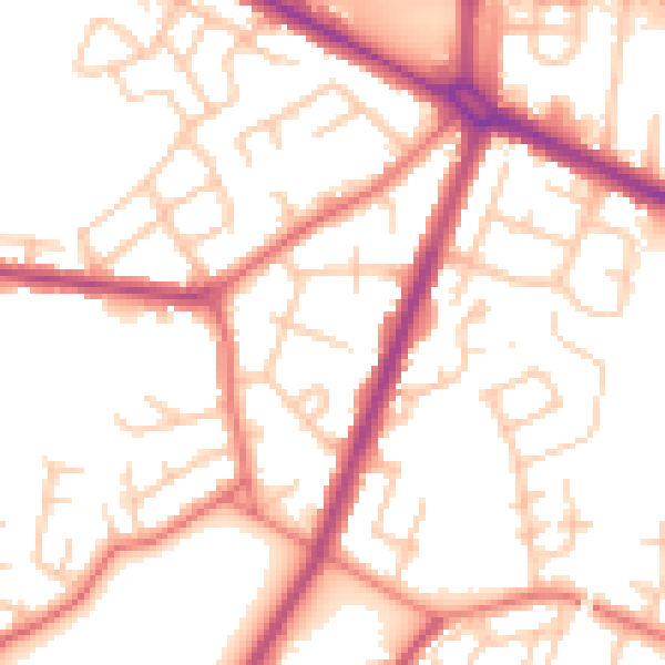 Daytime road noise heatmap for M40 5QY