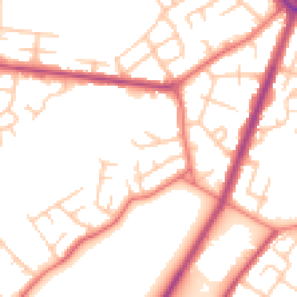 Daytime road noise heatmap for M40 5RN