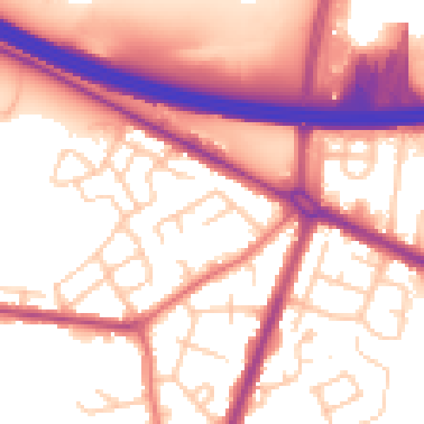 Daytime road noise heatmap for M40 5RX