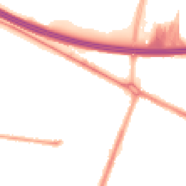Night-time road noise heatmap for M40 5RX