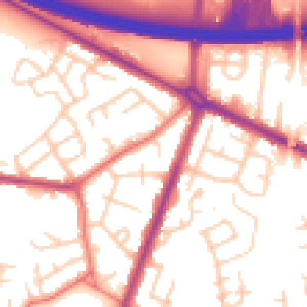Daytime road noise heatmap for M40 5RY