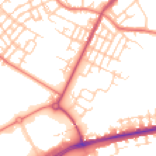 Daytime road noise heatmap for M40 5WS