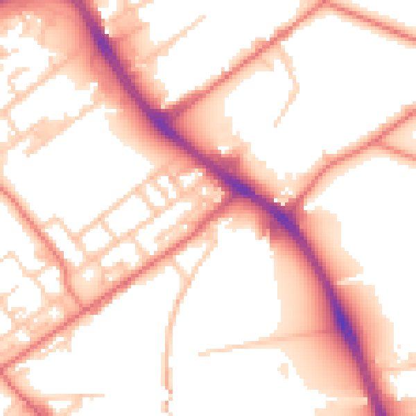 Daytime road noise heatmap for M40 7BP