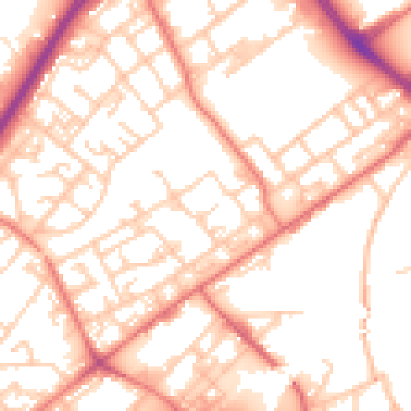Daytime road noise heatmap for M40 7DL