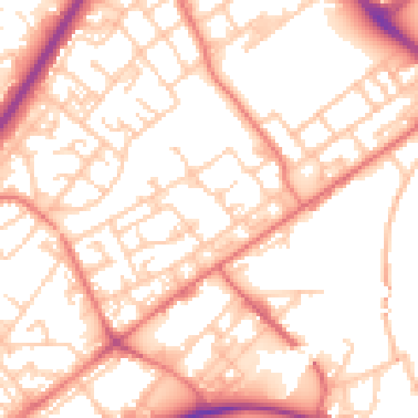 Daytime road noise heatmap for M40 7EA