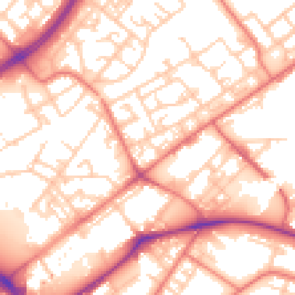 Daytime road noise heatmap for M40 7FB