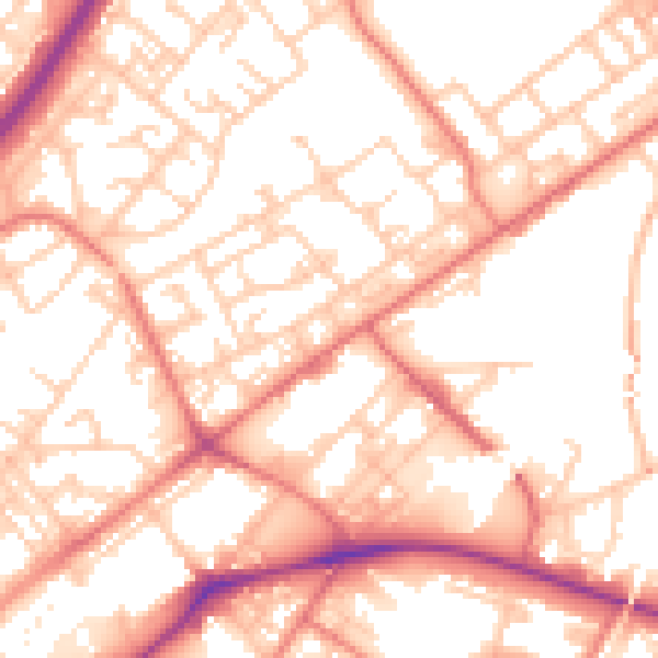 Daytime road noise heatmap for M40 7HA