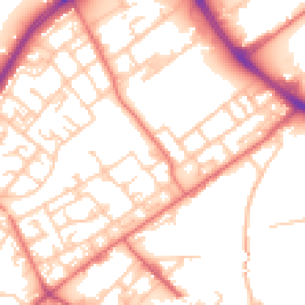 Daytime road noise heatmap for M40 7LS