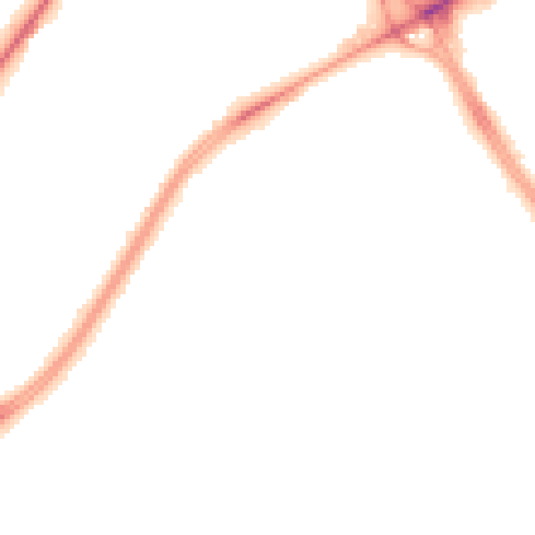 Night-time road noise heatmap for M40 7NQ