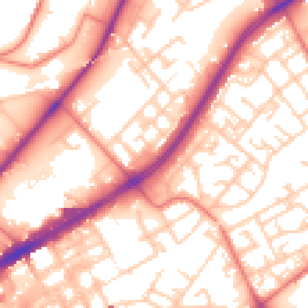 Daytime road noise heatmap for M40 7NR
