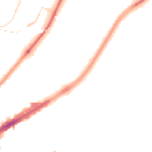 Night-time road noise heatmap for M40 7NR