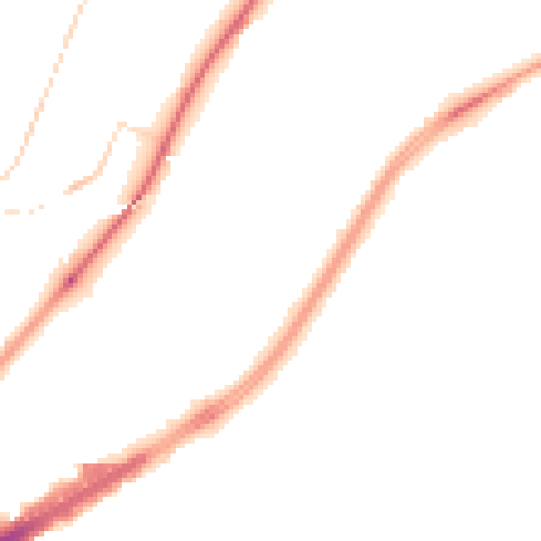 Night-time road noise heatmap for M40 7PA