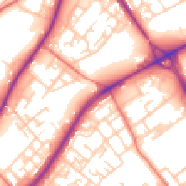 Daytime road noise heatmap for M40 7PS