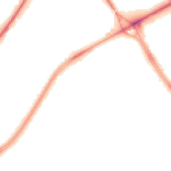 Night-time road noise heatmap for M40 7PW