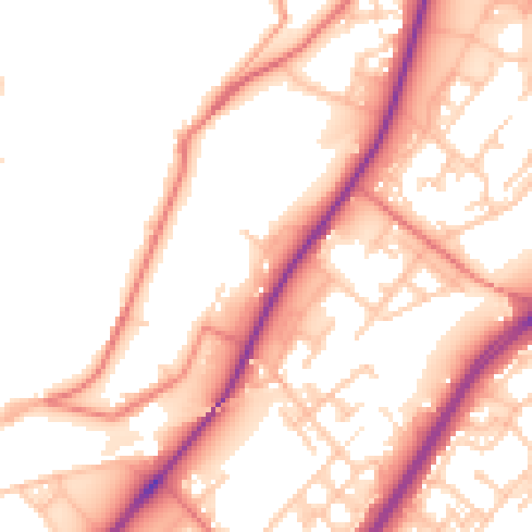 Daytime road noise heatmap for M40 7RD
