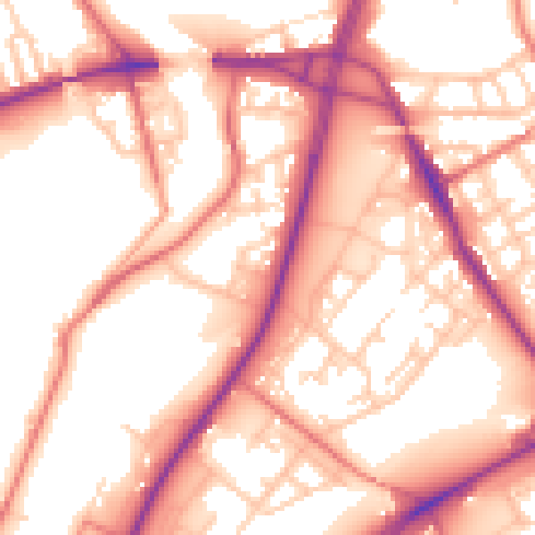 Daytime road noise heatmap for M40 7SA