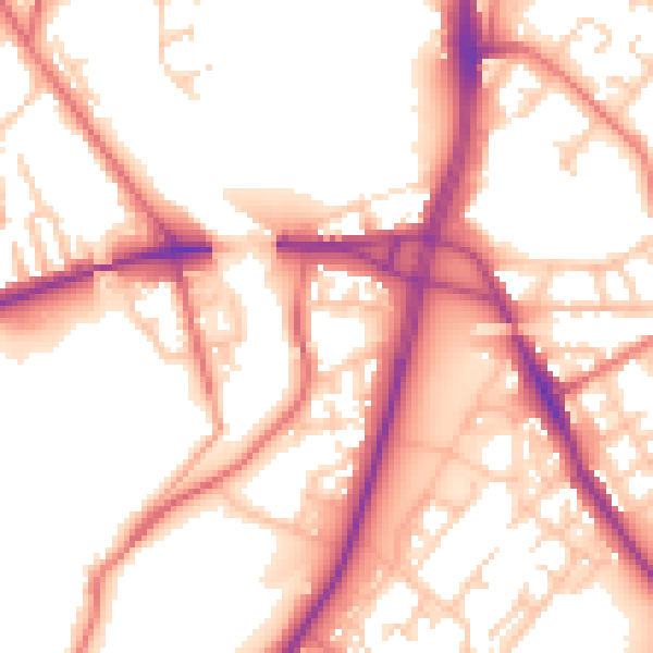 Daytime road noise heatmap for M40 7TS