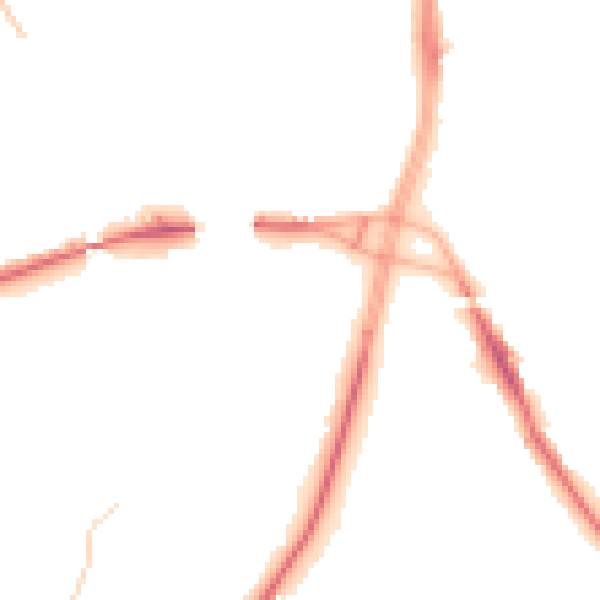 Night-time road noise heatmap for M40 7TS